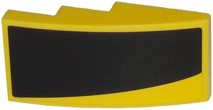 Lego Slope, Curved 4 x 2 with Thick Curved Black Stripe on Yellow Background Pattern Model Left Side (Sticker) - Set 75870