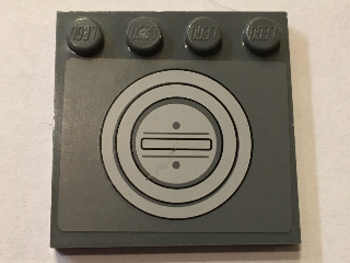Lego Tile, Modified 4 x 4 with Studs on Edge with Light Bluish Gray Circles Pattern (Sticker) - Set 75053