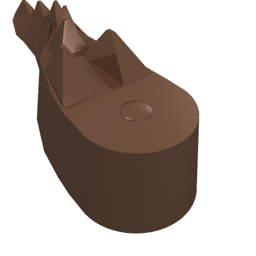 Lego Animal Body Part, Alligator / Crocodile / Dragon / Dinosaur Tail / Brown