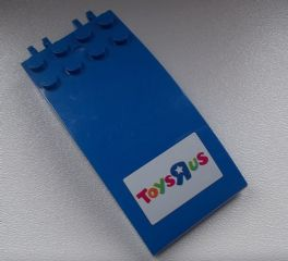 Lego Windscreen 8 x 4 x 2 Curved with Locking Dual 2 Fingers with Toys "R" Us Logo on White Background Pattern (Sticker) - Set 7848