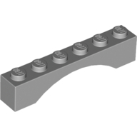 Lego Brick Arch 1 x 6 / Light Bluish Gray