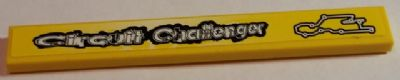 Lego Tile 1 x 8 with 'Circuit Challenger' and Race Track Outline Pattern Model Right Side (Sticker) - Set 8183
