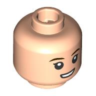 Lego Minifig Head Princess Leia, Dark Brown Eyebrows, Open Mouth Smile/Frown