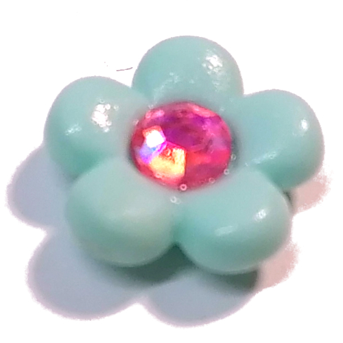 Lego Clikits Icon, Flower 2 x 2 Small, 5 Petals with Pin [Frosted] Trans-Pink Center Facet Gem