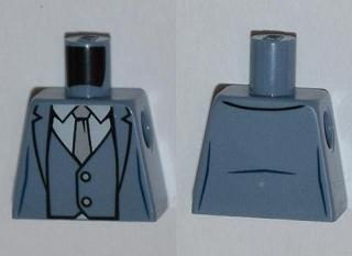 Lego Torso Batman Suit with Vest, Gray Tie Pattern / Sand Blue