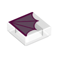 Lego Tile 1 x 1 with Lavender Bat Wing Print