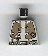Lego Torso Space Life on Mars (LoM) Spacesuit with Belt Meter Pattern / Light Gray