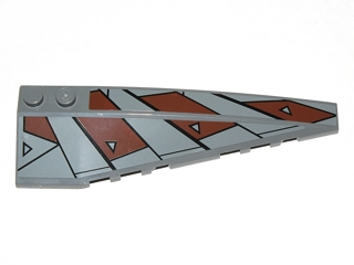 Lego Wedge 10 x 3 Right with SW Sith Pattern (Stickers) - Set 7957 / Dark Bluish Gray