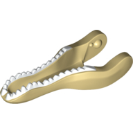 Lego Animal Body Part, Dinosaur, Baryonyx Lower Jaw with White Teeth