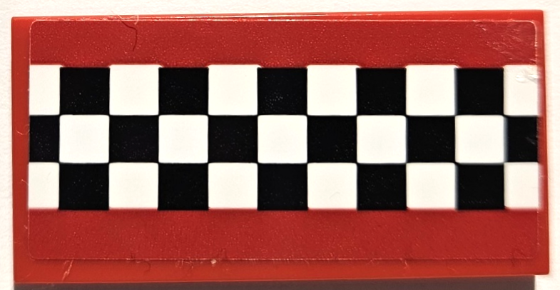 Lego Tile 2 x 4 with Black and White Checkered Pattern (Sticker) - Set 75889