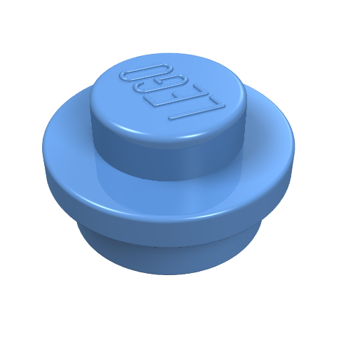 Lego Plate Round 1 x 1 with Solid Stud / Medium Blue
