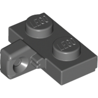 Lego Hinge Plate 1 x 2 Locking with 1 Finger on Side, with Groove / Dark Bluish Gray