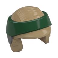 Lego Helmet Rebel Commando with Dark Green Band Print / Dark Tan