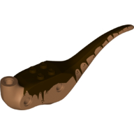 Lego Animal Body Part, Dinosaur, Raptor Body with Dark Brown Markings Print / Medium Nougat