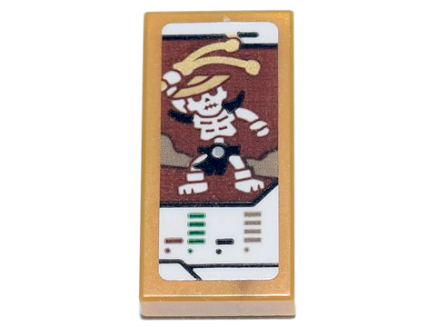Lego Tile 1 x 2 with Ninjago Trading Card Game Wyplash Pattern (Sticker) - Set 71741