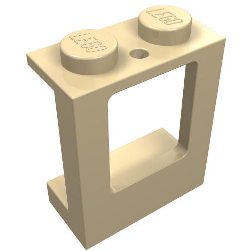 Lego Window 1 x 2 x 2 Plane, Solid Studs / Tan