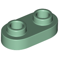 Lego Plate Special 1 x 2 Rounded with 2 Open Studs / Sand Green