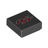 Lego Tile 1 x 1 with Red R/T Print