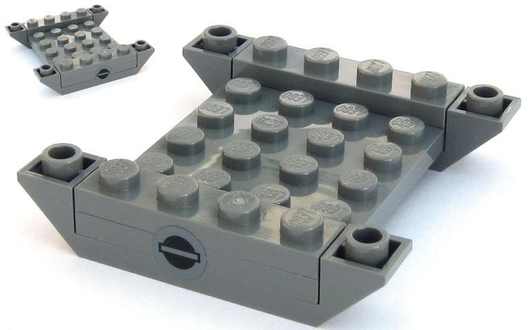 Lego Stickered Assembly 6 x 6 x 1 with Rectangle on Black Dot Pattern on Both Sides (Stickers) - Set 7625
