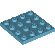 Lego Plate 4 x 4 / Medium Azure