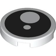 Lego Tile Round 2 x 2 with Black Circle, White Circles / Eye Print