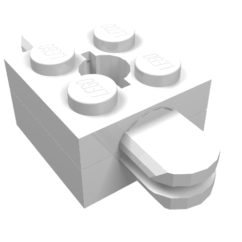 Lego Arm Holder Brick 2 x 2 with Hole and 2 Arms / White