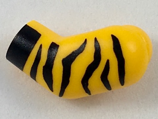 Lego Arm, Left with Black Animal Stripes and Cuff Pattern / Bright Light Orange