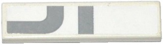 Lego Tile 1 x 4 with Curved and Straight Light Bluish Gray Stripes Pattern Model Right Side (Sticker) - Set 75912