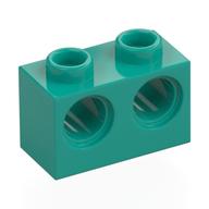 Lego Technic Brick 1 x 2 [2 Pin Holes] / Dark Turquoise