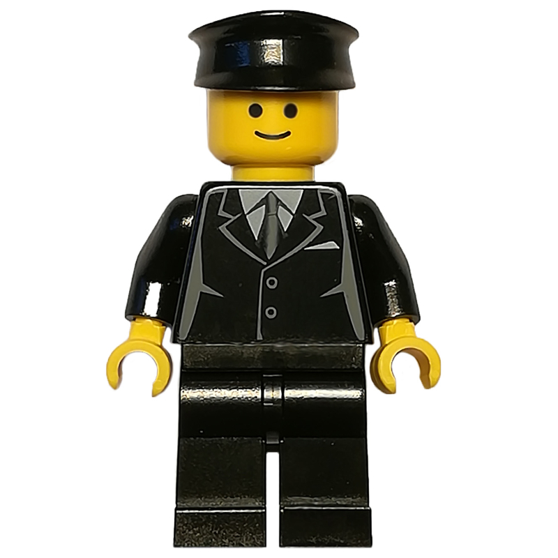 Lego Black Torso Jacket, Black Legs, Black Hat