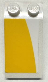 Lego Slope 18 4 x 2 with Yellow Panel Pattern Model Left Side (Sticker) - Set 75181
