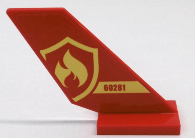 Lego Tail Shuttle with '60281' and Fire Logo Pattern on Both Sides (Stickers) - Set 60281