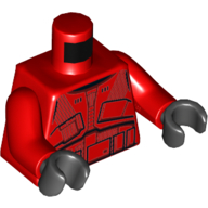 Lego Torso Armor, Sith Trooper Print, Red Arms, Black Hands / Red