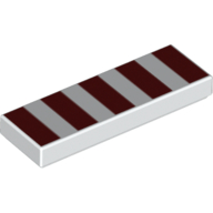 Lego Tile 1 x 3 with Dark Red Squares Print