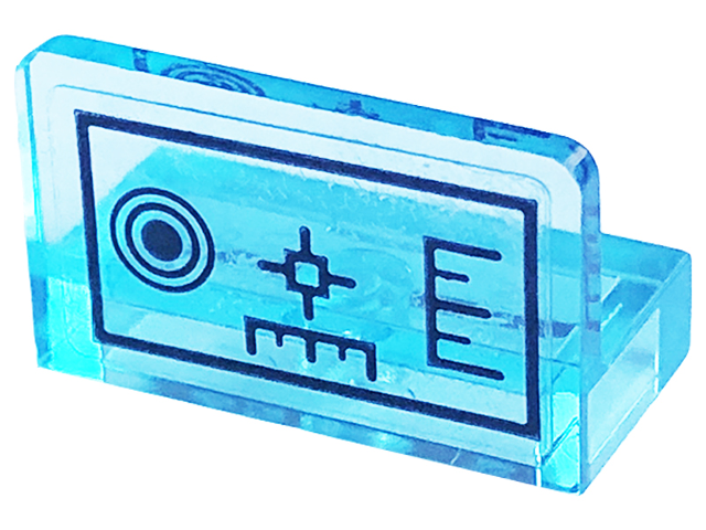 Lego Panel 1 x 2 x 1 with Screen with Black Frame, Radar, and Crosshairs Pattern (Sticker) - Set 75571