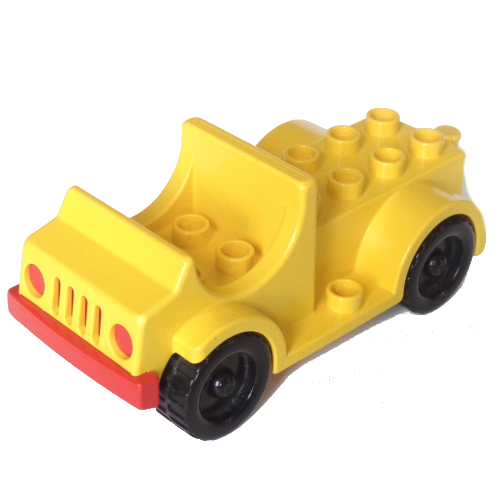 Lego Duplo Car with 2 x 4 Studs Bed and Running Boards / Yellow