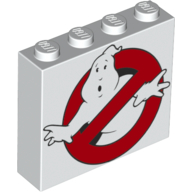 Lego Brick 1 x 4 x 3 with Ghostbusters Logo Print