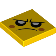 Lego Tile 2 x 2 with Angry Face Print