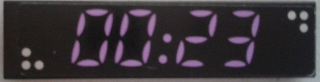 Lego Tile 1 x 4 with Purple Digital '00:23' Display Pattern (Sticker) - Set 41057