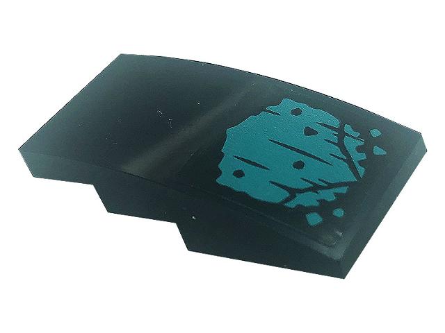 Lego Slope, Curved 4 x 2 with Dark Turquoise Patches and Spots Pattern (Sticker) - Set 71755