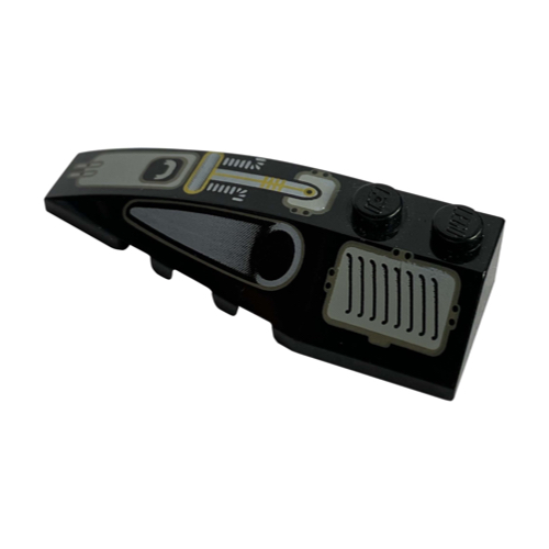 Lego Brick Wedged, Curved 6 x 2 Left with Submarine Print