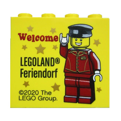 Lego Brick 2 x 4 x 3 with 'LEGOLAND Feriendorf Welcome' Print