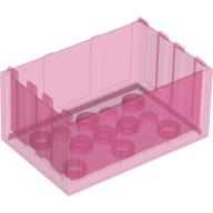 Lego Trunk / Chest Bottom 4 x 6 x 2 1/3 / Trans-Dark Pink