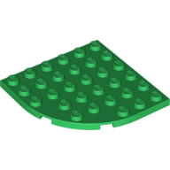 Lego Plate Round Corner 6 x 6 / Green