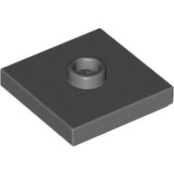 Lego Plate Special 2 x 2 with Groove and Center Stud (Jumper) / Dark Bluish Gray
