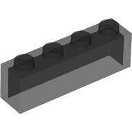 Lego Brick 1 x 4 without Bottom Tubes / Trans-Black