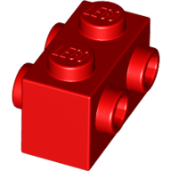 Lego Brick Special 1 x 2 with Studs on 2 Sides / Red