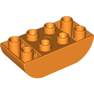 Lego Duplo Brick 2 x 4 Curved Bottom / Orange