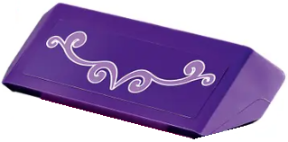 Lego Vehicle, Spoiler with Bar Handle with Medium Lavender Scrollwork with White Outline Pattern (Sticker) - Set 41351 / Dark Purple