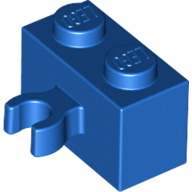 Lego Brick Special 1 x 2 with Vertical Clip [Open O Clip] / Blue